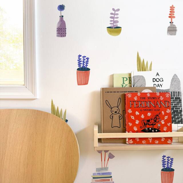 House Plant Toss - Spritz Fabric Wall Decal Pet Mej - image 1