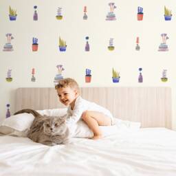 House Plant Toss - Spritz Fabric Wall Decal Pet Mej - thumbnail 3