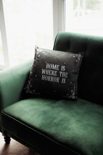 Gothic Cushion Cover & Insert - Alternative Home Decor Dark Humour Horror Throw Pillow Spooky Halloween Homeware Witchy Gift Idea - image 1