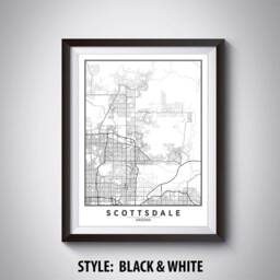 Scottsdale Az Map Print Vintage Style Travel Poster, Office Wall Art - thumbnail 2