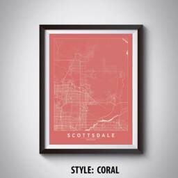 Scottsdale Az Map Print Vintage Style Travel Poster, Office Wall Art - thumbnail 3