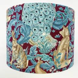 William Morris Lampshade Forest Peacock Hare Fox Art Nouveau Light Shade - thumbnail 4