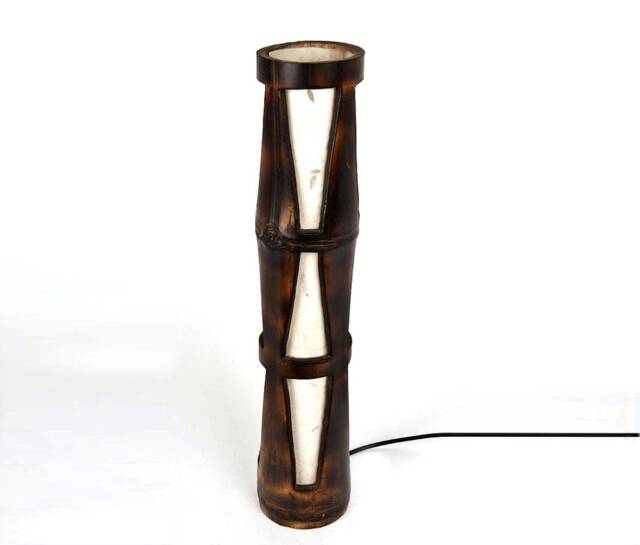 Handmade Bamboo Table Lamp Ethno Boho Decor - image 1