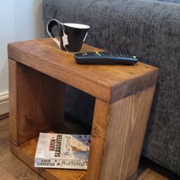 Solid Rustic Mini Side Cube Coffee Table 14.5/ 17.5 /19.5/ 22 cm Deep Various Colours & Sizes Handmade - thumbnail 2