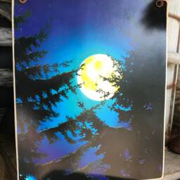 Full Moon Art Print, Rustic Wood Mount, 8x10 Or 11x14 - thumbnail 2
