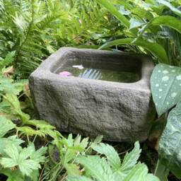 Reconstituted Stone Garden Rustic Bird Bath/Mini Pond Trough - thumbnail 4