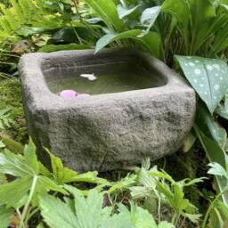 Reconstituted Stone Garden Rustic Bird Bath/Mini Pond Trough - thumbnail 2