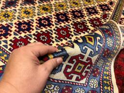 6.9 X 5.2 Ft Stunning Geometric Pattern Maresali Boteh Natural Dye Standard Size Carpet - thumbnail 1