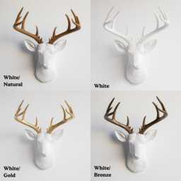 Faux Deer Head Wall Mount - Resin Animal Decor Custom Colors Modern Rustic Vegan Taxidermy - thumbnail 2