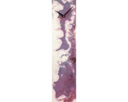 Minimal Wall Clock - White Purple Modern Decor Contemporary Abstract Glass Painting Unique