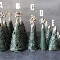 Handmade Ceramic Christmas Tree 22K Gold Detail Decor - thumbnail 2