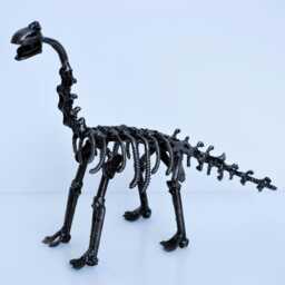 Dinosaur Scrap Metal Sculpture, Handmade Recycled Steel Art, Unique Birthday Gift For Son - thumbnail 3