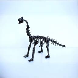 Dinosaur Scrap Metal Sculpture, Handmade Recycled Steel Art, Unique Birthday Gift For Son - thumbnail 1