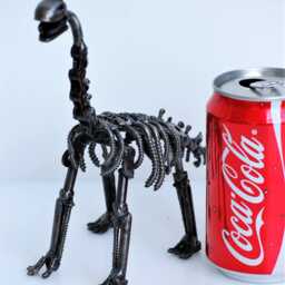 Dinosaur Scrap Metal Sculpture, Handmade Recycled Steel Art, Unique Birthday Gift For Son - thumbnail 2