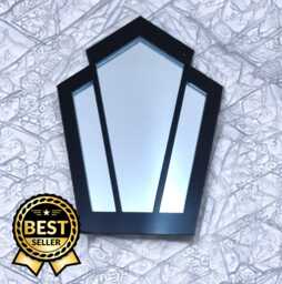 Art Deco Pentagon Mirror Custom Color Frame, Bespoke Shapes