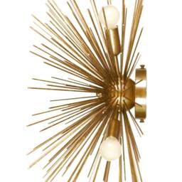 Mid Century Urchin Brass Wall Sconce, 3 Bulb Light - thumbnail 3