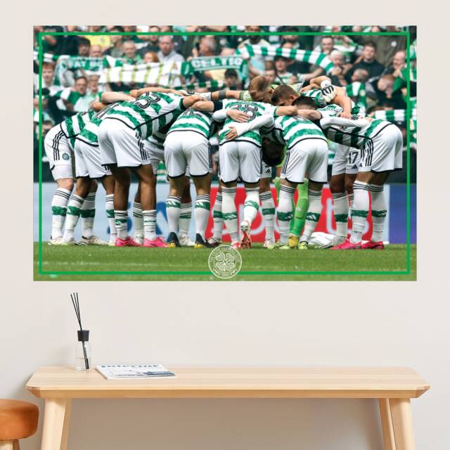 Celtic Fc Wall Sticker - Team Huddle Decal Football Art - image 1