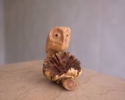 Little Owl Wooden Miniature, Cute Statue, Wood Carving, Figure, Rustic Sculpture, Nursery Decor, Office Gift For Her, Special