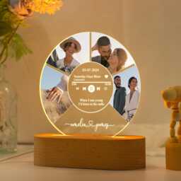 Personalized Photo Music Plaque, Custom Song Acrylic Night Light, Personalized Album Cover Lamp, Led Bedside Lamp, Music Lover Gift - thumbnail 2