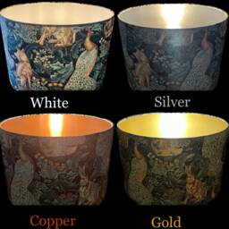 Orange & Teal Distressed Style Lampshade Rust Patina For Ceiling Pendants Or Standard Table Floor Lamps - thumbnail 4