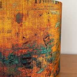 Orange & Teal Distressed Style Lampshade Rust Patina For Ceiling Pendants Or Standard Table Floor Lamps - thumbnail 2