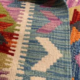 Handmade Kilim Runner, Artisan Afghan Turkish Aztec Sheep Wool Runner Rug 190x70 cm - thumbnail 3