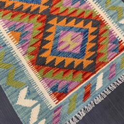Handmade Kilim Runner, Artisan Afghan Turkish Aztec Sheep Wool Runner Rug 190x70 cm - thumbnail 4