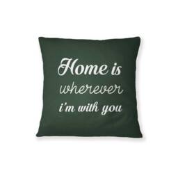 Home Is Wherever I'm With You Pillow, Quote Throw Couple Gift, Housewarming Living Room Decor, Bedroom Cushion - thumbnail 2