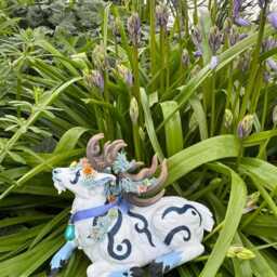 Blue Spring Druid Stag 3D Printed Figure 15cm X 11cm 8cm - thumbnail 2