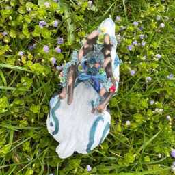 Blue Spring Druid Stag 3D Printed Figure 15cm X 11cm 8cm - thumbnail 3