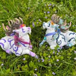Blue Spring Druid Stag 3D Printed Figure 15cm X 11cm 8cm - thumbnail 4