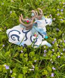 Blue Spring Druid Stag 3D Printed Figure 15cm X 11cm 8cm - thumbnail 1