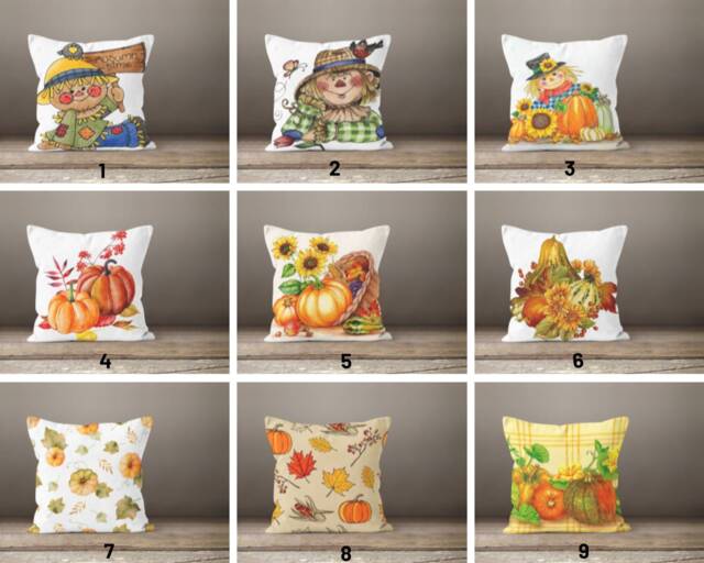 Garden Scarecrow Throw Pillow/Pumpkin Pillow Case/Fall Trend Cover/Autumn Pillow/Sunflower Cushion Cover/Farmhouse Style - image 1