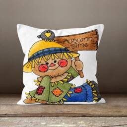 Garden Scarecrow Throw Pillow/Pumpkin Pillow Case/Fall Trend Cover/Autumn Pillow/Sunflower Cushion Cover/Farmhouse Style - thumbnail 2