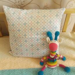 Personalized Gift For Newborn. Pillow With Name & Data Of The Child. Baby Cover Machine Embroidery - thumbnail 2