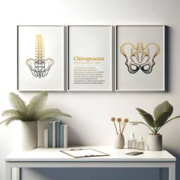Chiropractor Definition Prints - 3 Line Art Posters - Chiropractic Office Decor Anatomy Wall Chiro Clinic Artwork Medical Room - thumbnail 1