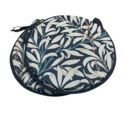 "Set Of 2 William Morris - Willow Bough Ebony Tapestry Bistro/Round/Garden/Kitchen/Patio Seat Pads Available in 3 Sizes 12"" 14"" 16" - thumbnail 2
