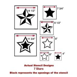 7 Stars Stencil Kit - Wall Art Nursery Kids Room Decor Diy Design Reusable Stencils For Walls - thumbnail 4