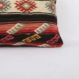 Kilim Lumbar Pillow Cover 12x24 Turkish Bohemian Cushion - thumbnail 2