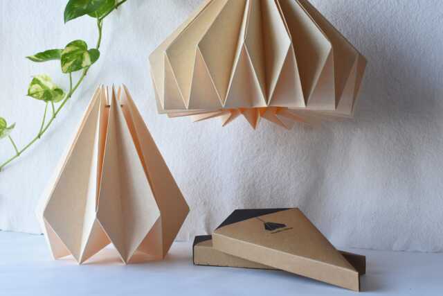 Brownfolds Light Peach Paper Origami Lamp Shade Vanilla Bliss Dual Pack - image 1