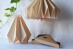 Brownfolds Light Peach Paper Origami Lamp Shade Vanilla Bliss Dual Pack - thumbnail 1