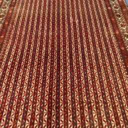 Authentic Ethnic Natural Dyes Hand-Knotted Straight Liner Design Wool Red Vintage Rug 3.3x5 Ft - thumbnail 3