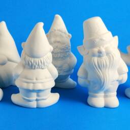 Set Of Six Ready To Paint Small Male Ceramic Garden Gnomes - 4.5 5.5 Inches, Lawn Or Garden Gnome, Outdoor Indoor - thumbnail 3