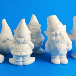 Set Of Six Ready To Paint Small Male Ceramic Garden Gnomes - 4.5 5.5 Inches, Lawn Or Garden Gnome, Outdoor Indoor - thumbnail 4