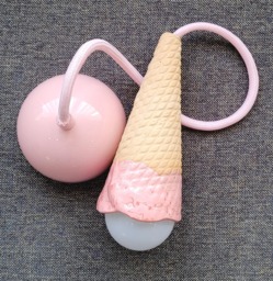 Pink Ice Cream Pendant Lamp - Cute Kitchen Light Handmade Ceramic Hanging Unique Home Decor - thumbnail 1