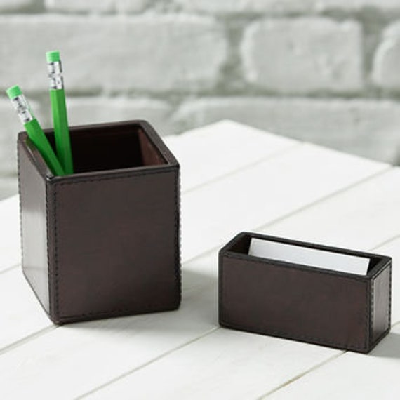 Personalised Leather Deluxe Mini Desk Set - image 1