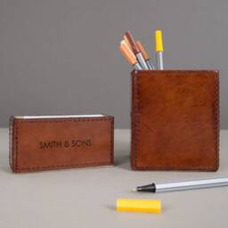 Personalised Leather Deluxe Mini Desk Set - thumbnail 2