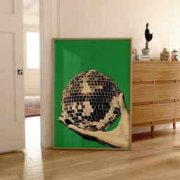 Disco Ball Print, Ball, Retro Poster, Trendy Wall Art, Kitchen Prints, Home Decor, Gallery Art Poster 2457 - thumbnail 3