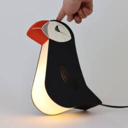 Puffin Night Light, Papermache Bedside Reading Lamp, New Home Presents, Decorative Table Lighting, Unique Xmas Gift For Bird Lovers, Seabird - thumbnail 2