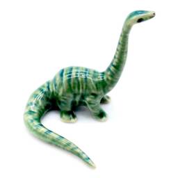 Miniature Ceramic Dinosaur Dino Jurassic Animal Little Green Blue Figurine Small Statue Tiny Decoration Collectible Hand Painted Figure Deco - thumbnail 2